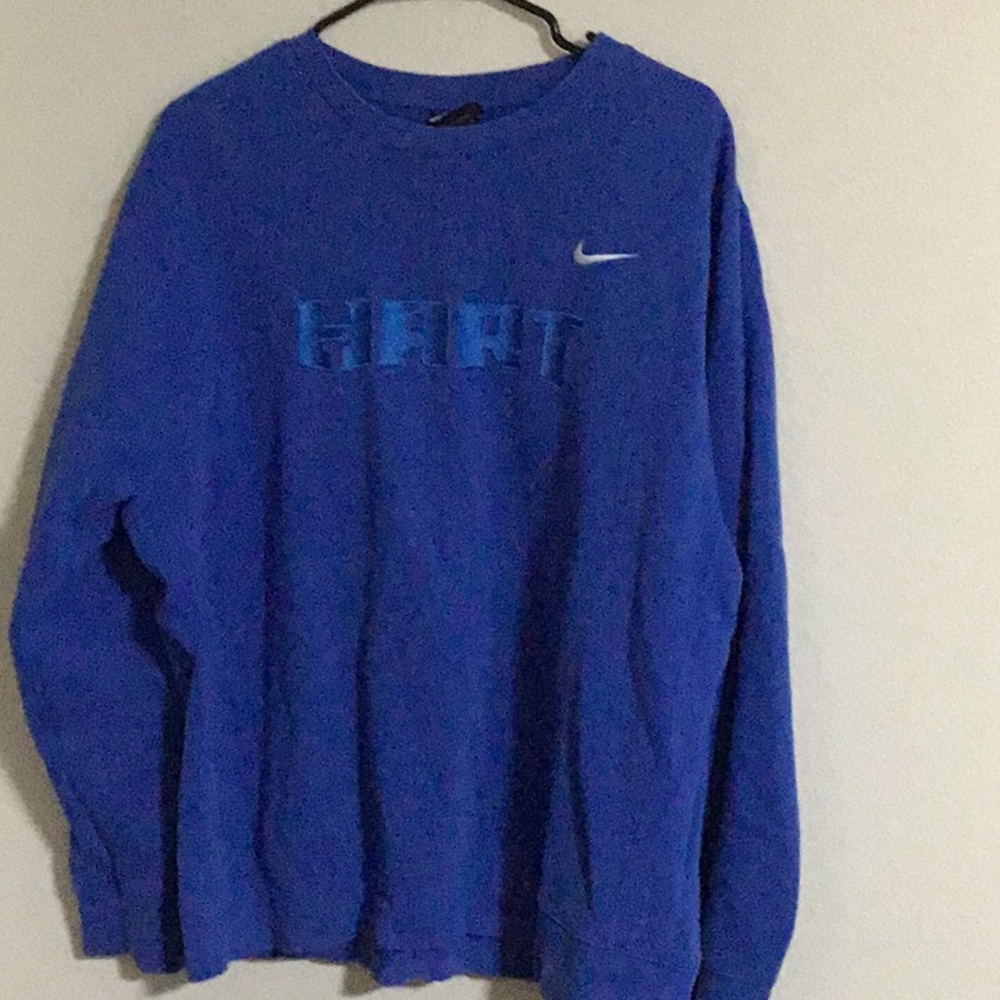 Nike Blue Crewneck Sweater with Textured Logo